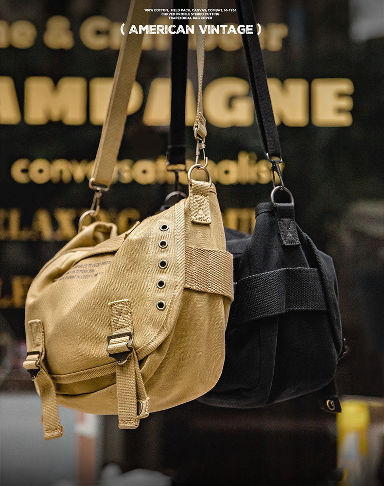 American M1961 Canvas Handy Shoulder Motorcycle Men's Bag - Harmony Gallery