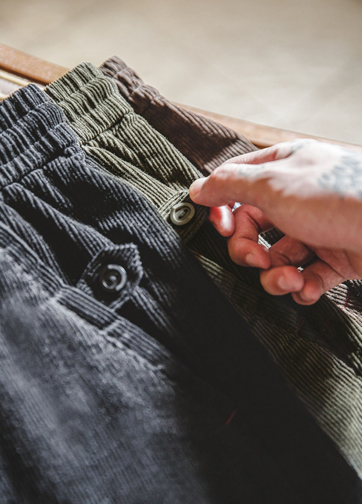 American Corduroy Elastic Waist Velvet Loose Men's Trousers - Harmony Gallery