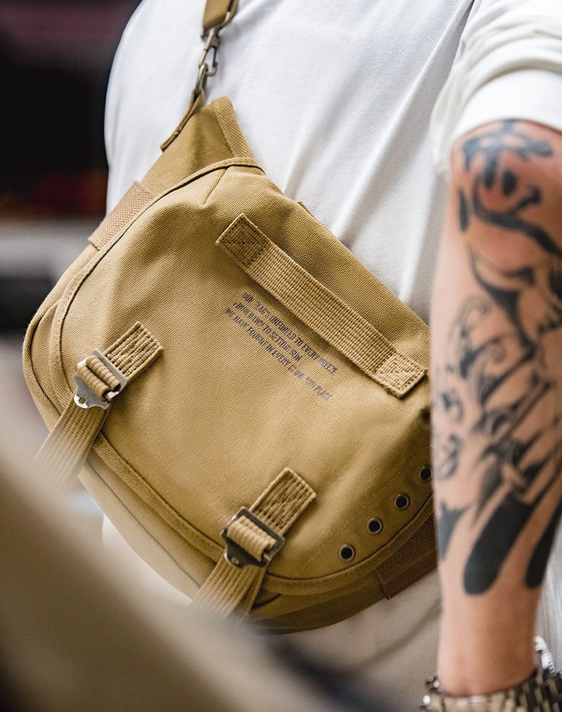 American M1961 Canvas Handy Shoulder Motorcycle Men's Bag - Harmony Gallery