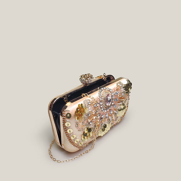 Sequined Rhinestone High-End Fashion Evening Clutch Bag - Harmony Gallery