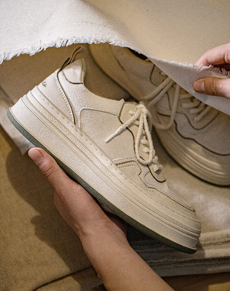 Retro Thick-Soled Small White Sports Men's Casual Shoes - Harmony Gallery