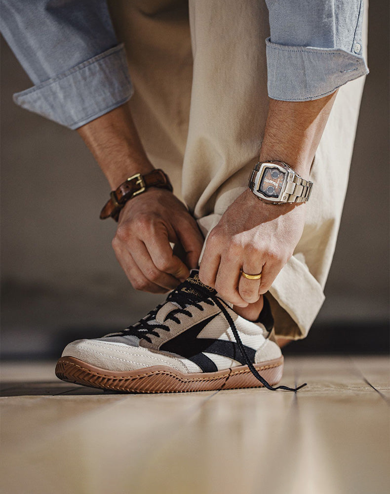 American Retro Small White Low-Top Sports Men's Casual Shoes - Harmony Gallery