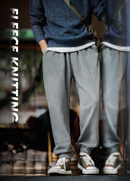 American Casual Polar Fleece Elastic-Waist Warm Men's Trousers - Harmony Gallery