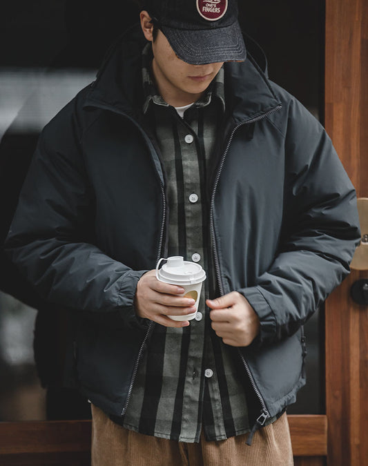 Retro Duck Down Warm Lightweight Hooded Men's Jacket - Harmony Gallery