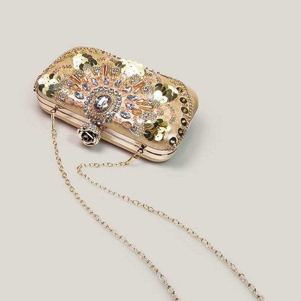 Sequined Rhinestone High-End Fashion Evening Clutch Bag - Harmony Gallery