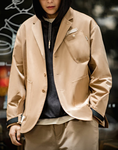American Casual Multi-Pocket Functional Loose Men's Coat - Harmony Gallery