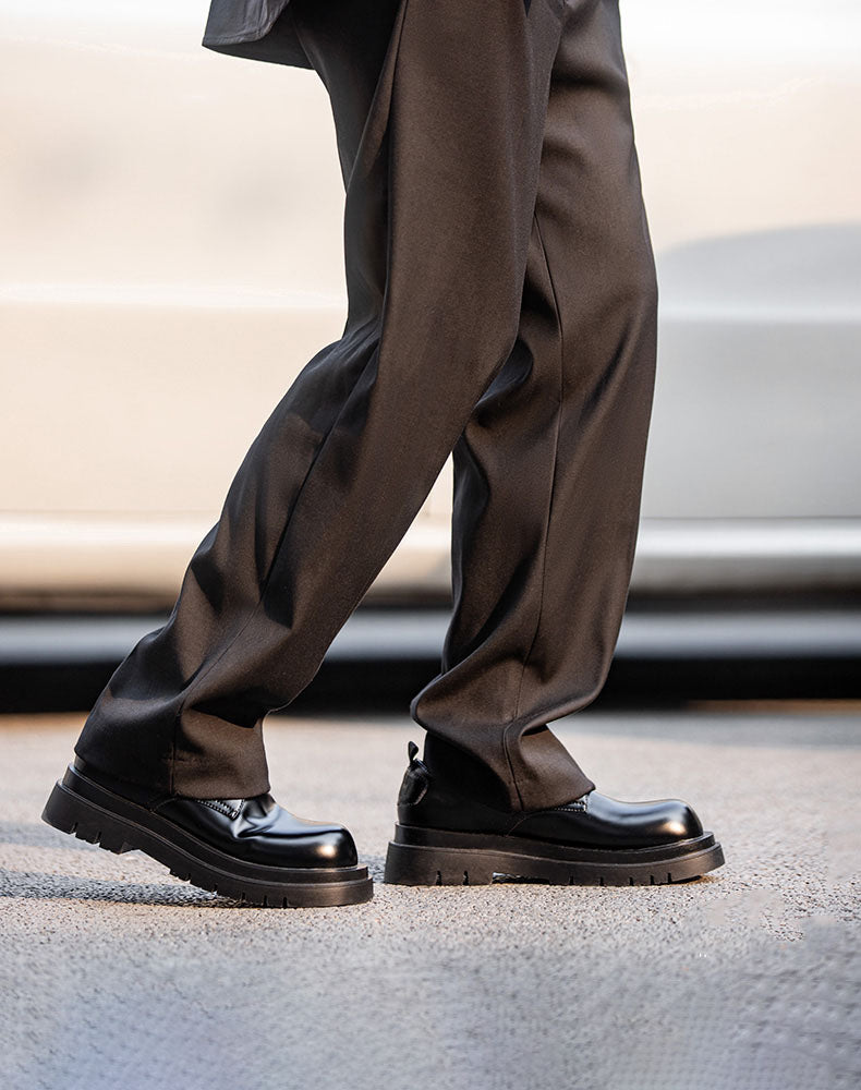 American Lather Thick-Soled High-End Big Head  Unisex Dress Shoes - Harmony Gallery