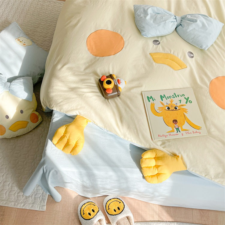 Pure Washed Cotton Cartoon Ugly Duckling Four-Piece Bed Set - Harmony Gallery