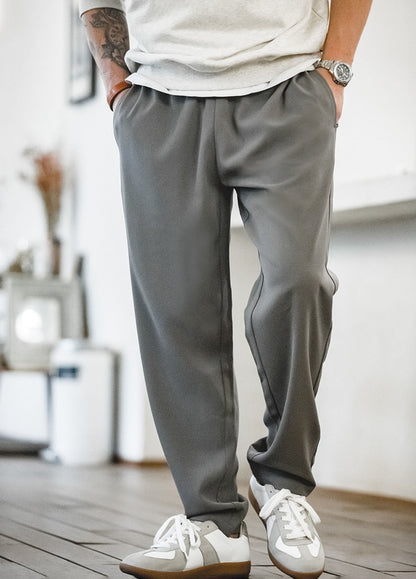 Tooling Casual Anti-Wrinkle Elastic-Waist Straight Men's Trousers - Harmony Gallery