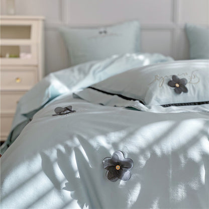 Pure Cotton Four-Piece Princess Style Embroidery Bed Set - Harmony Gallery