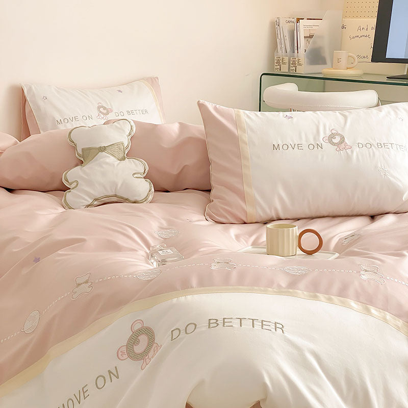 Long-Staple Five-Piece Pure Cotton Cute Bear Bed Set - Harmony Gallery