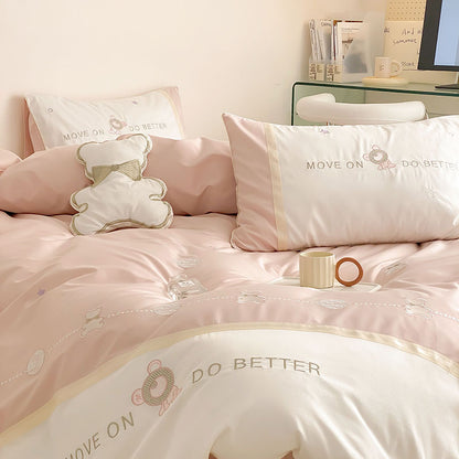 Long-Staple Five-Piece Pure Cotton Cute Bear Bed Set - Harmony Gallery