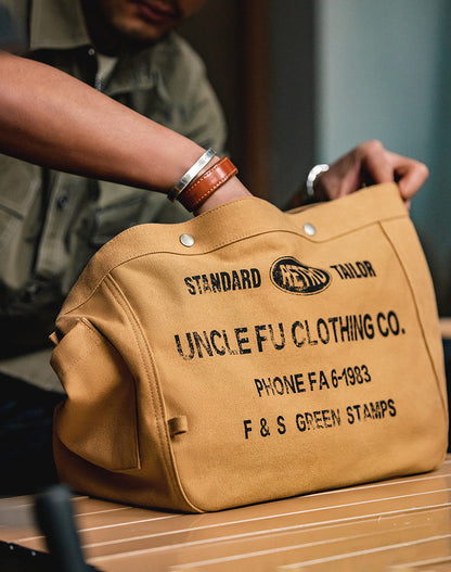 American Large Capacity Alphabet Canvas Locomotive Men's Bag - Harmony Gallery