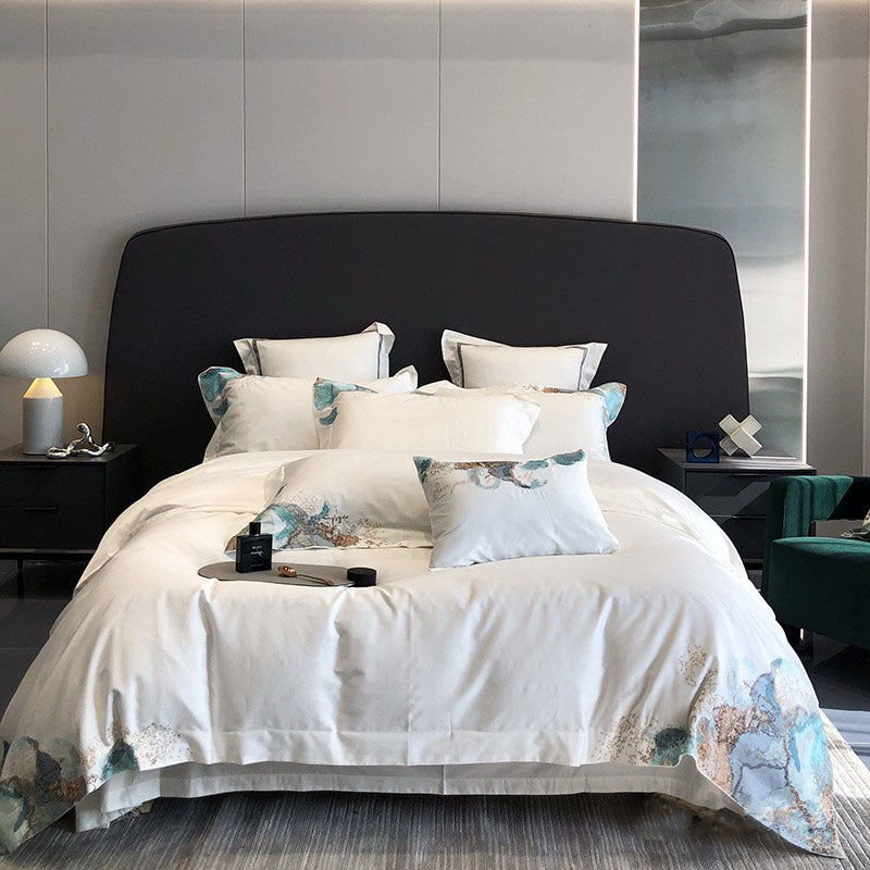 Light Luxury Tie-Dye Embroidery Quilt Cover Villa Bed Set - Harmony Gallery