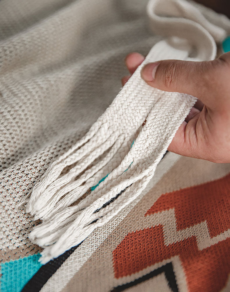 American Navajo Knit Contrast Color Beach Men's Shorts - Harmony Gallery