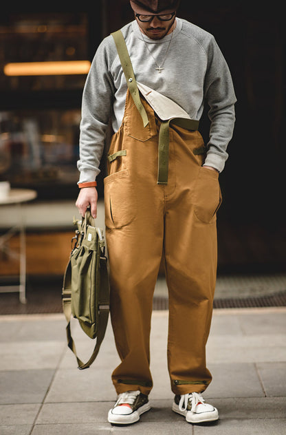 American Loose Straight Bib Casual One-Piece Long Men's Overalls - Harmony Gallery