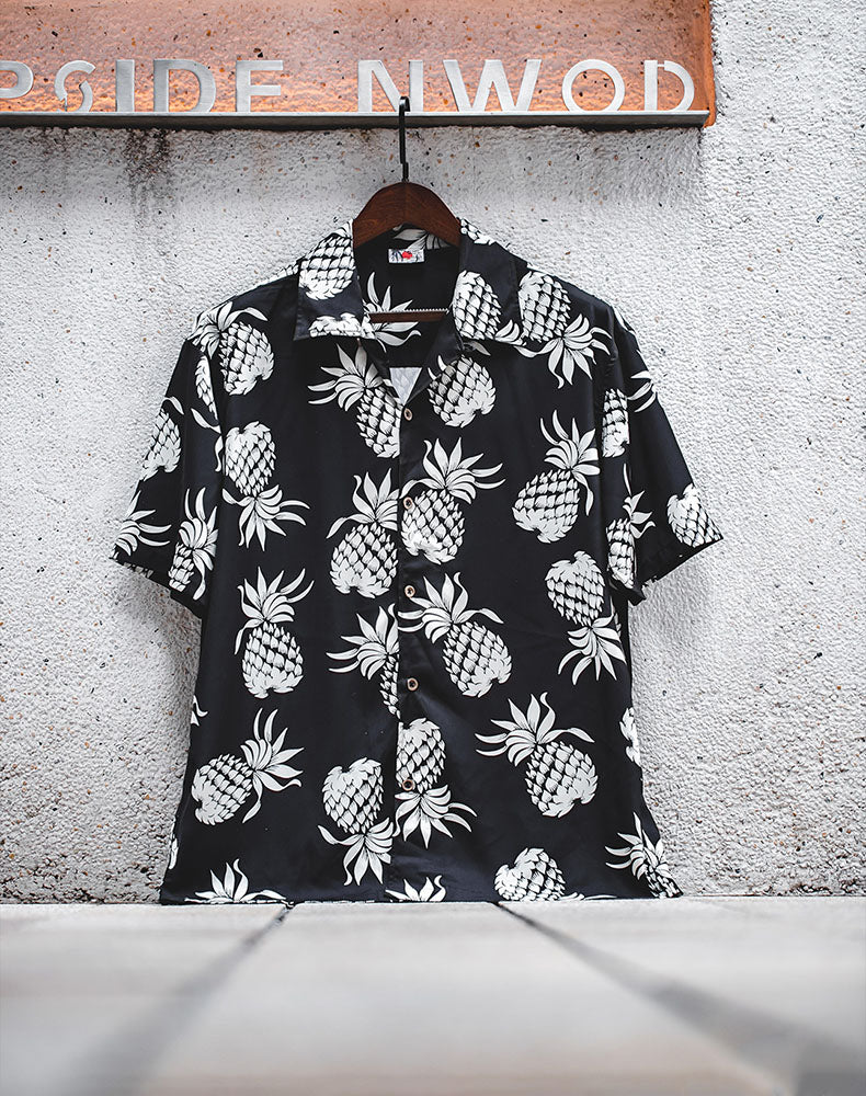 American Hawaiian Pineapple Beach Vacation Men's Shirt - Harmony Gallery
