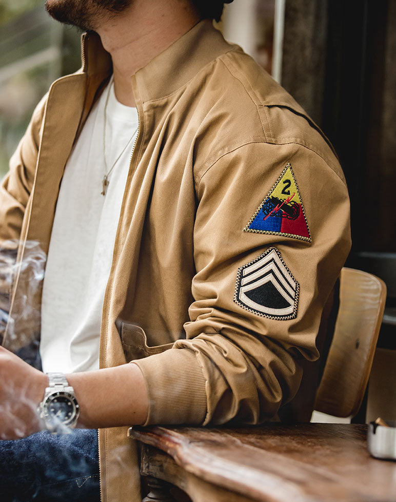 American Retro World War II Fury Tank Army Edition Men's Coat - Harmony Gallery