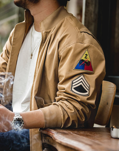 American Retro World War II Fury Tank Army Edition Men's Coat - Harmony Gallery