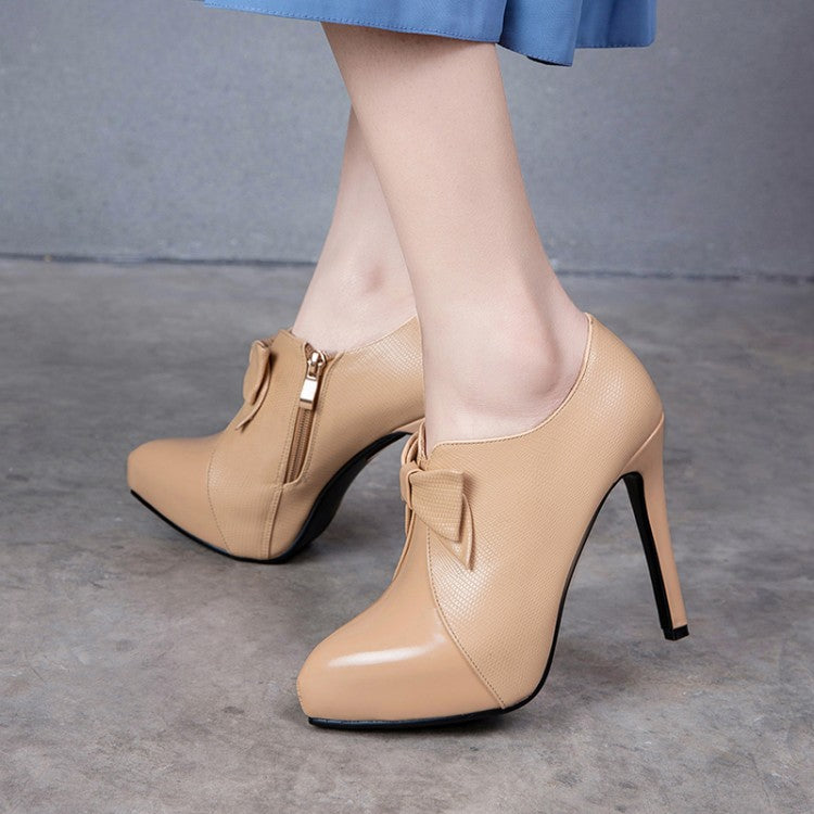 Side Zipper Deep Mouth Super High Heels Women's Shoes - Harmony Gallery