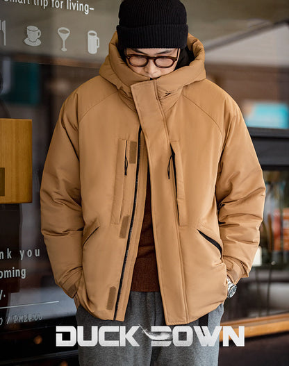 American Casual Duck Down Hooded Windproof Warm Men's Coat - Harmony Gallery