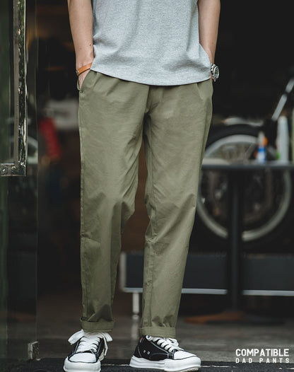 Tooling American Retro Black Straight Casual Men's Trousers - Harmony Gallery