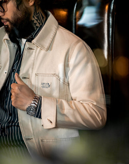 American Heavy Cotton Seed Multi-Pocket Men's Coat - Harmony Gallery
