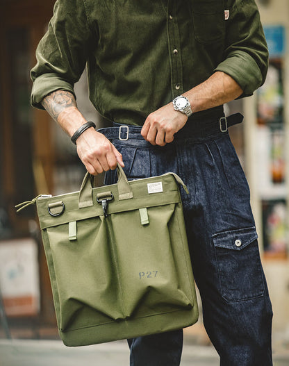 Tooling Retro Aviator Helmet Canvas Messenger Men's Handbag - Harmony Gallery