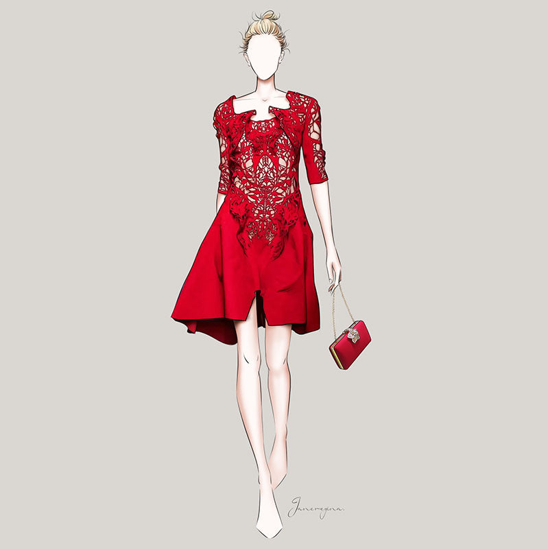 Bridal Evening Diamond Red Velvet Square Hand Bag - Harmony Gallery