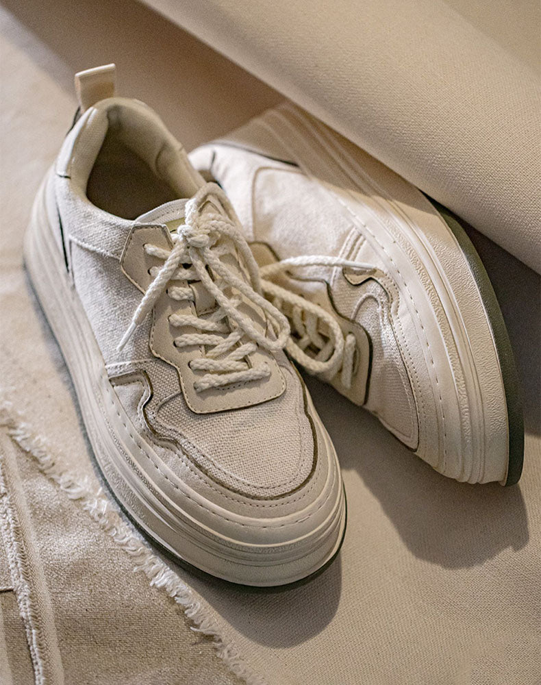 Retro Thick-Soled Small White Sports Men's Casual Shoes - Harmony Gallery