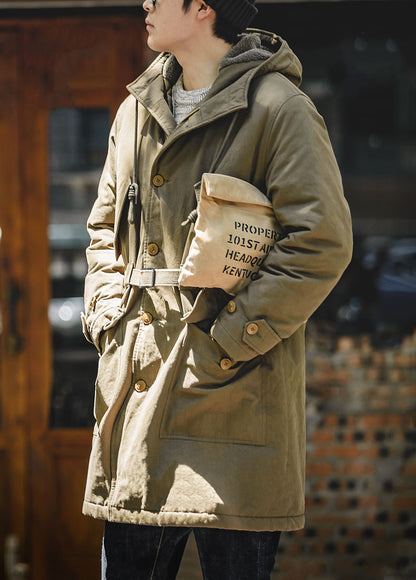 American M47 Heavy Hooded Warm Mid-Length Cotton Men's Coat - Harmony Gallery