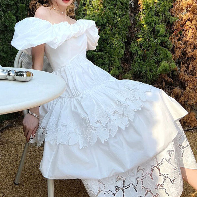 French One-Shoulder Pure Desire Gentle Women's Dress - Harmony Gallery