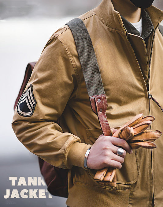 American Retro World War II Fury Tank Army Edition Men's Coat - Harmony Gallery
