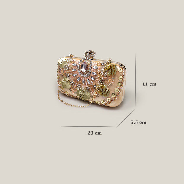 Sequined Rhinestone High-End Fashion Evening Clutch Bag - Harmony Gallery