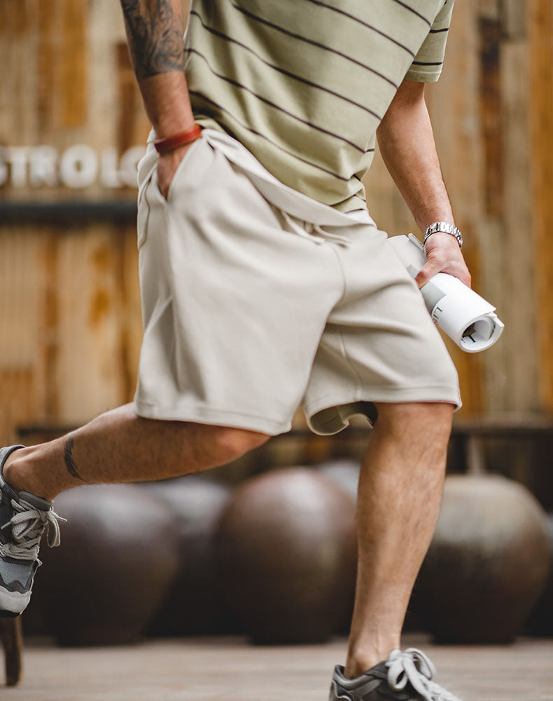 American Air Layer Heavy Knitted Embroidery Sports Men's Shorts - Harmony Gallery