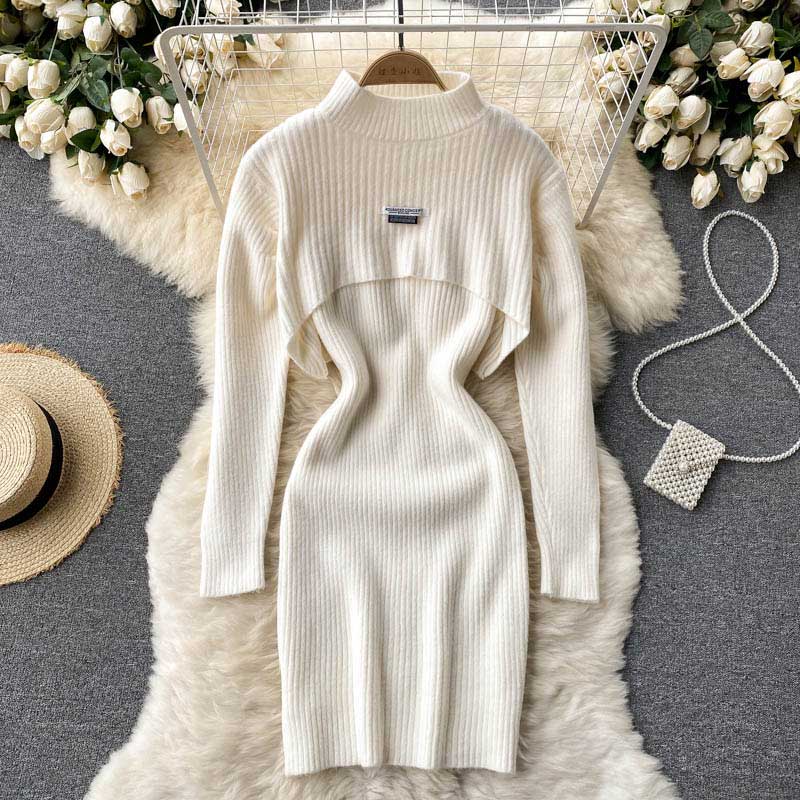 Light Mature Style Knitted Dress Sweater Women's Suit - Harmony Gallery