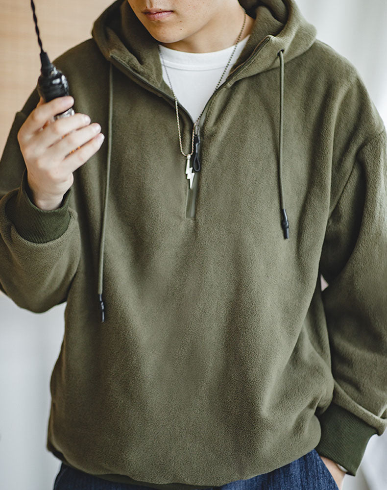 Tooling American Retro Polar Fleece Hooded Men's Sweater - Harmony Gallery