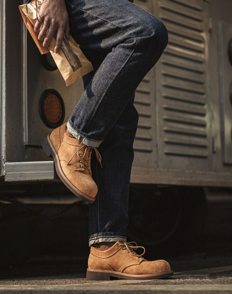 Retro Outdoor Suede Stitching Large Men's Dress Shoes - Harmony Gallery