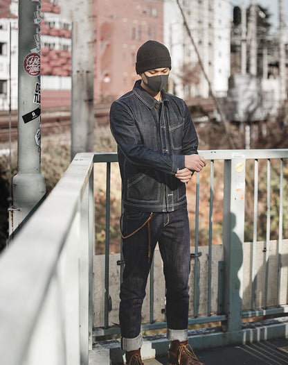 Tooling American Retro Heavy Straight Denim Men's Jeans - Harmony Gallery