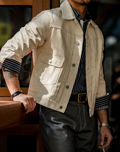 American Second-Generation Denim Washed Men's Coat - Harmony Gallery
