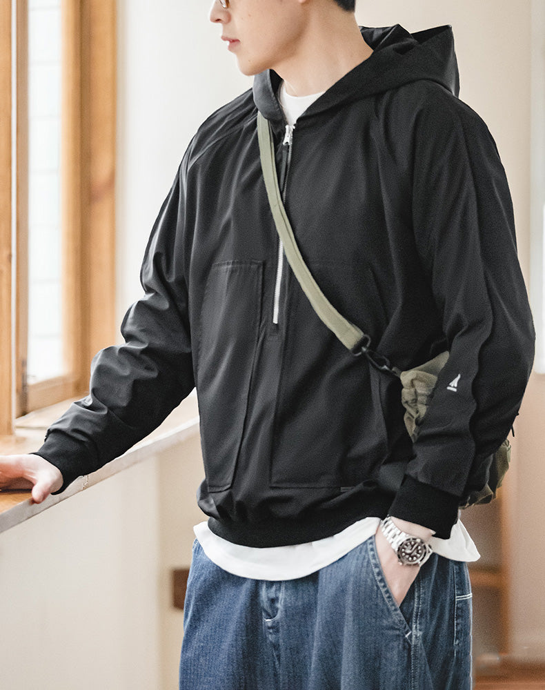 American Casual Half Zipper Function Hooded Men's Sweater - Harmony Gallery