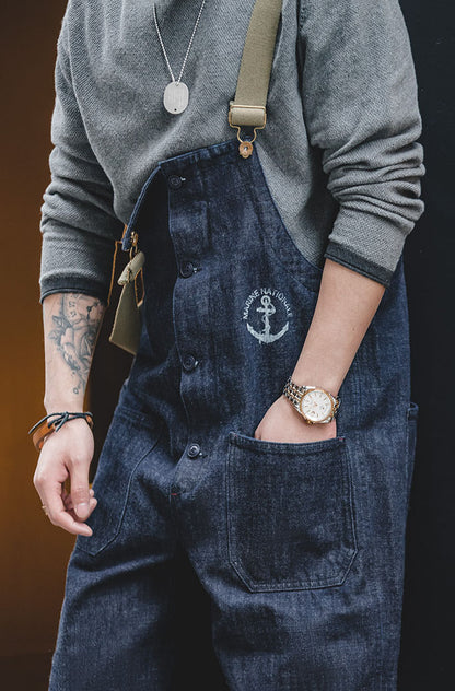 American Retro Marine Deck Straight Men's Overalls - Harmony Gallery