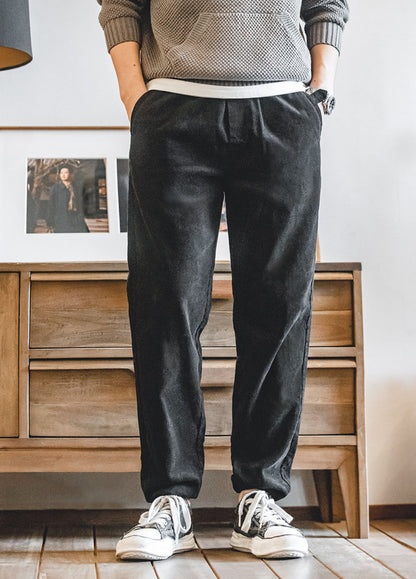 American Corduroy Elastic Waist Velvet Loose Men's Trousers - Harmony Gallery