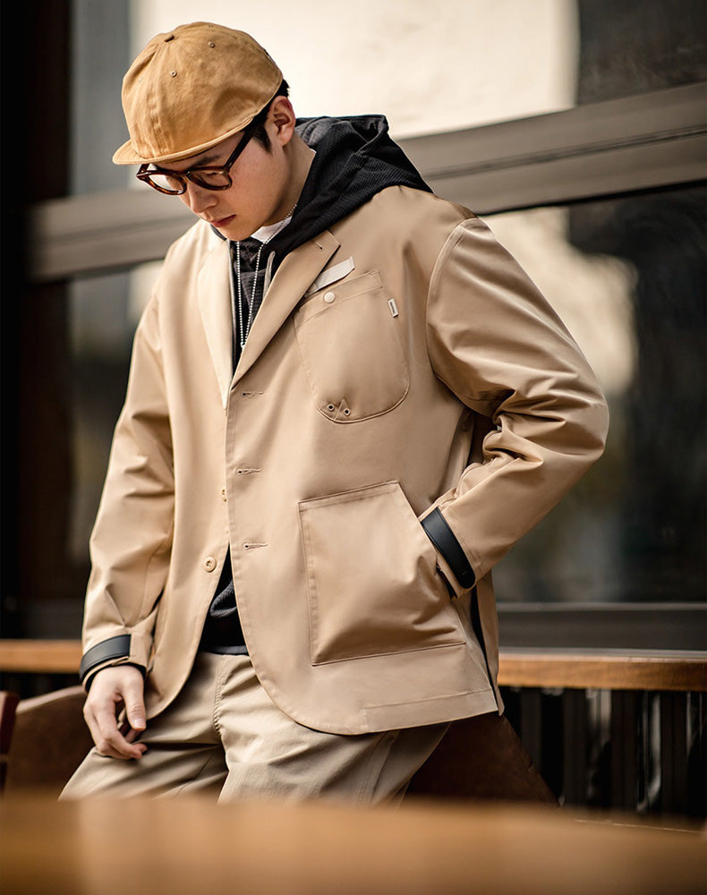 American Casual Multi-Pocket Functional Loose Men's Coat - Harmony Gallery
