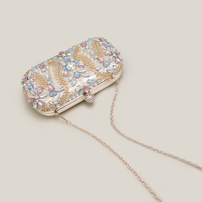 Pastel Rhinestone Banquet High-End Evening Clutch Bag - Harmony Gallery
