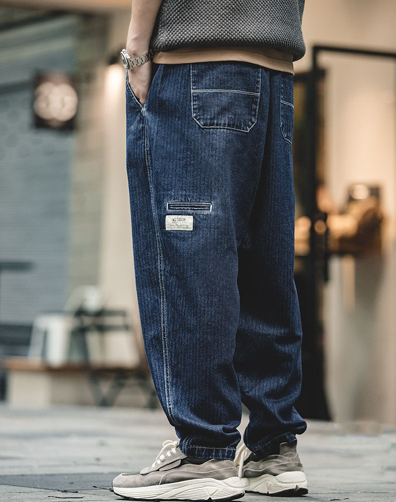 Tooling Retro Denim Washed Tapered Loose Harlan Men's Jeans - Harmony Gallery