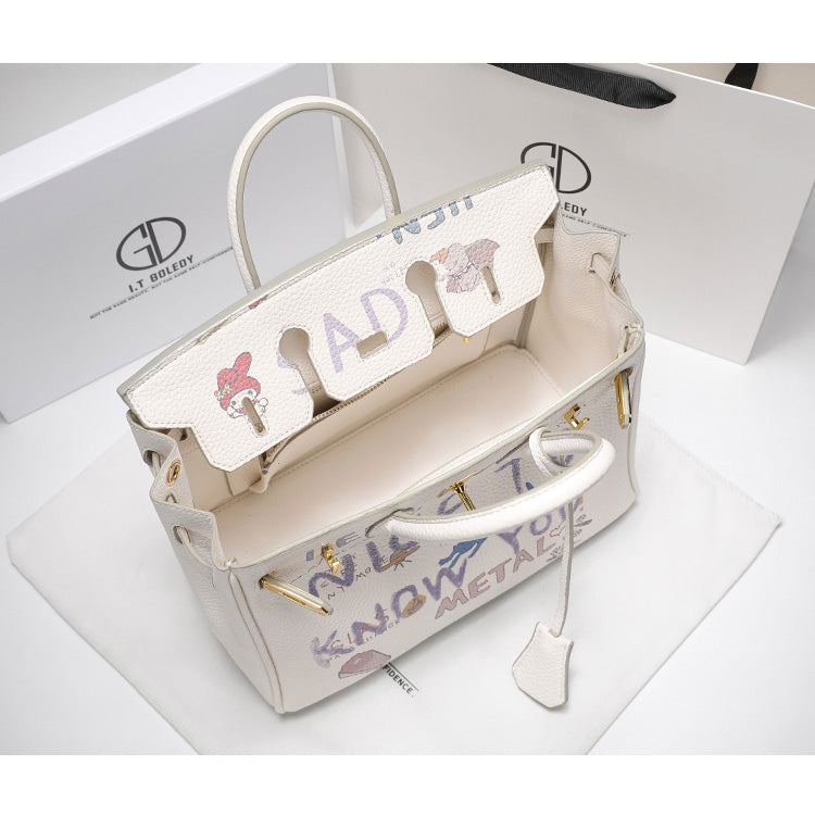 Brooklyn Trendy Graffiti Platinum Women's Handbag - Harmony Gallery