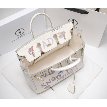 Brooklyn Trendy Graffiti Platinum Women's Handbag - Harmony Gallery