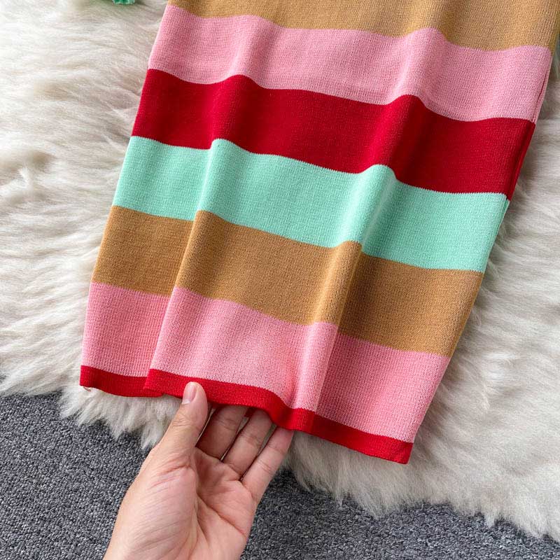 Color Matching Striped All Match Cardigan Women's Suit - Harmony Gallery