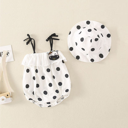 Sling Triangle Summer One-Piece Baby Girl's Romper - Harmony Gallery
